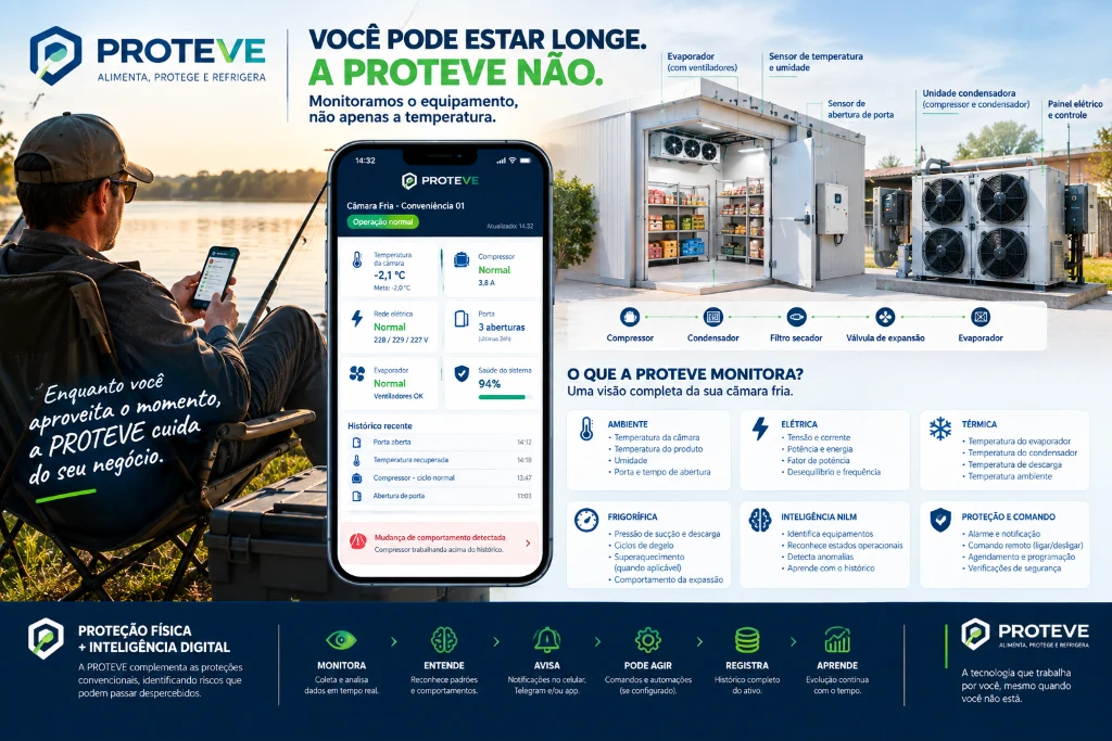 C&acirc;mara fria de com&eacute;rcio supervisionada pela PROTEVE